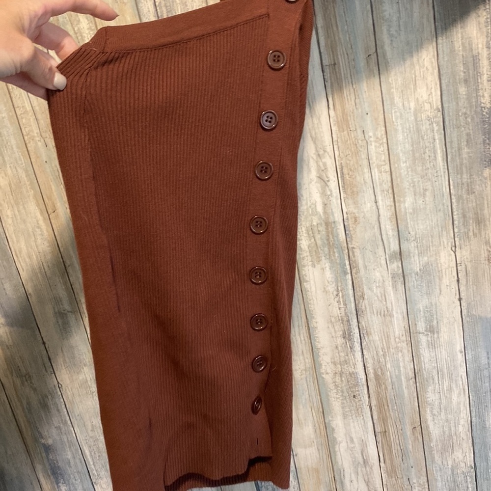 Hera Collection Brown Collared Button Up Cut Out … - image 5